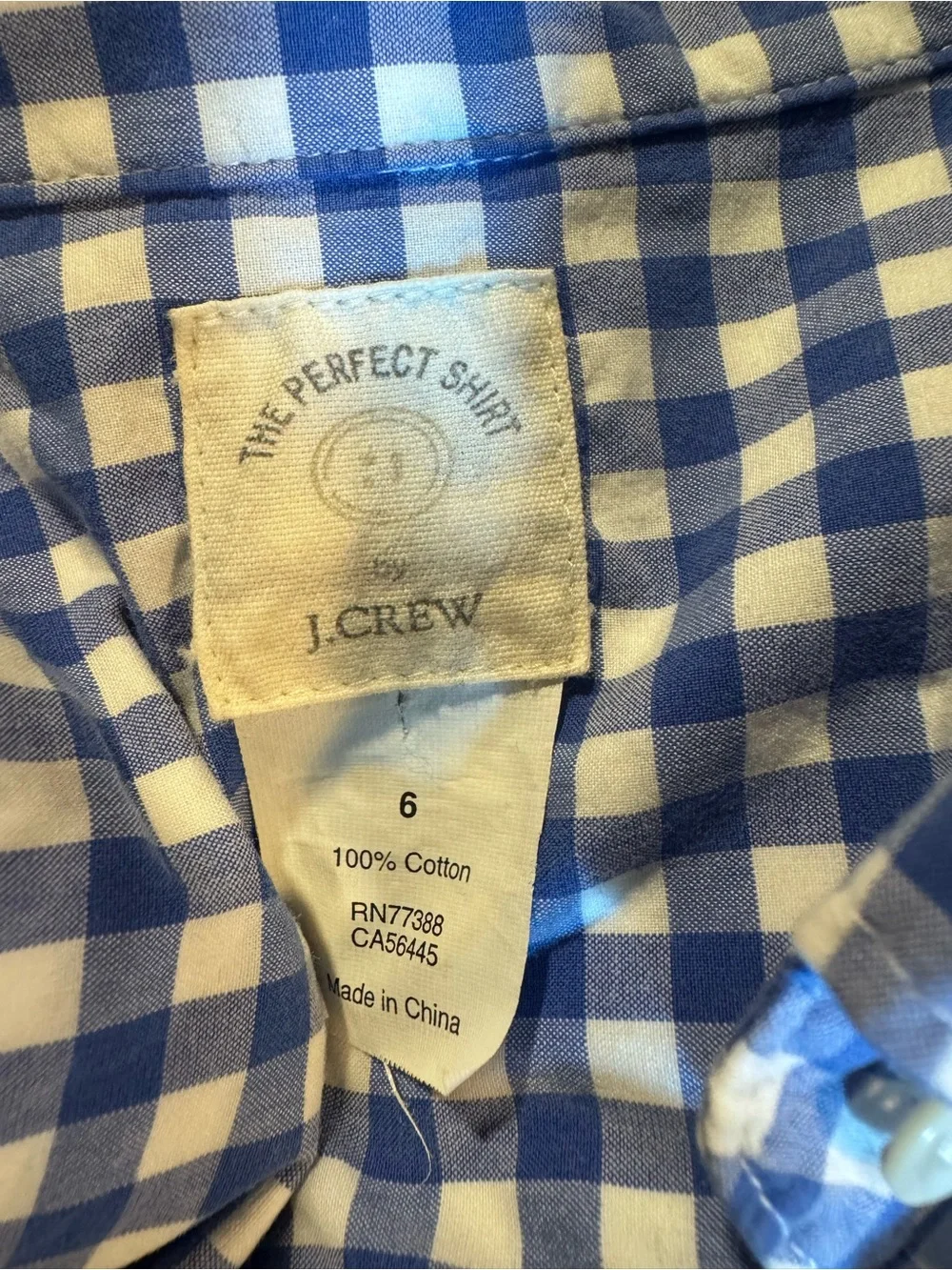 J. Crew crisp gingham